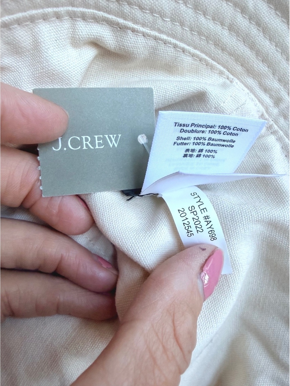 J.Crew Floral Sun Hat Packable Cotton NWT M/L - Picture 6 of 8